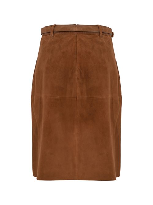 Gonna midi MSTTENNIS in pelle scamosciata MAX MARA STUDIO | 2616401011600002